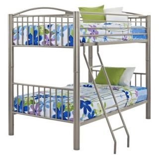 Kids Bed: Powell Twin Over Twin Bunk Bed   Pewter