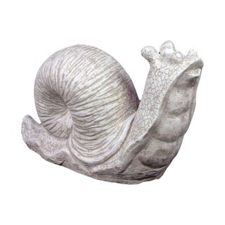 White/ Green Ceramic Snail Figure