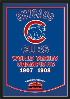 Dynasty Banner Of Chicago Cubs With Team Color Double Matting Framed Awesome & Beautiful Must For A Championship Team Fan! Most MLB Team Dynasty Banners Available Plz Go Through Description & Mention In Gift Message If Need A different Team   Sport