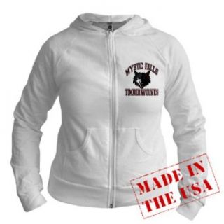 CafePress Mystic Falls Timberwolves NE Jr. Hoodie   L White: Clothing