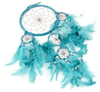 Native American Handcrafted Dreamcatcher Hanging Accessory Teal blue Color Ring Diameter Approximately : 6.5inches. Length: 18 Inches.: Jewelry