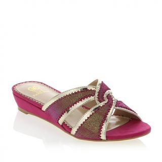 Rara Avis by Iris Apfel Crossover Strap Leather Wedge