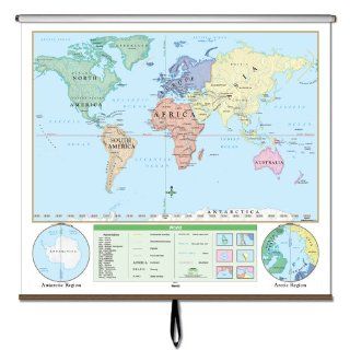 World Beginer Wall Map   Identifies continents and oceans   64x54   Laminated   on Roller  Markable with Dry Erase or Water Soluble Markers. (9780762560240): Universal Map: Books