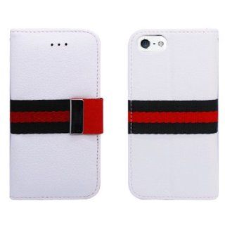 For Apple iPhone 5C/Lite 3D Canvas Delux Dual Use Flip Pu Leather, White #1: Cell Phones & Accessories