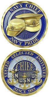 United States Military US Armed Forces USN Navy Chief Navy Pride "Ask The Chief" Since 1893   Good Luck Double Sided Collectible Challenge Pewter Coin: Everything Else