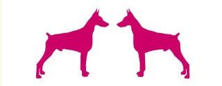 Two opposing silhouettes of a DOBERMAN PINSCHER vinyl decal available in 4 & 6 inch sizes and many colors  
