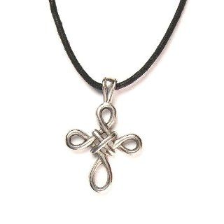 Celtic Well Being Pewter Pendant on Corded Necklace, Celtic Harmony Collection: Jewelry