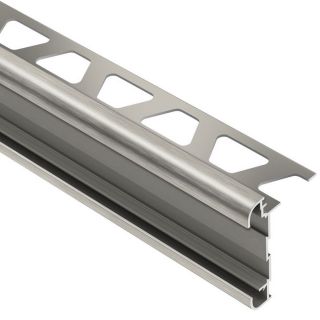 Schluter Systems 1/2 in Brushed Nickel Anodized Aluminum Double Rail Edging Trim