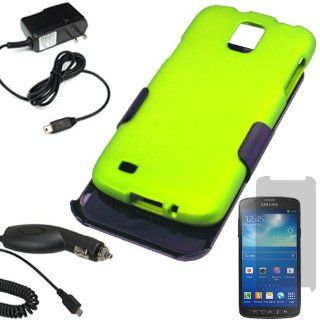 Beyond Hard Cover Combo Case Holster for AT&T Samsung Galaxy S 4 Active i537 + Car + Home Charger Neon Green: Cell Phones & Accessories