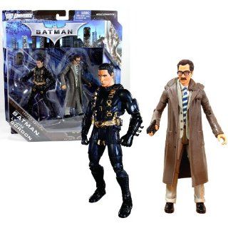 Mattel Year 2011 DC Universe "Batman Begins" Legacy Edition Series 2 Pack 6 Inch Tall Action Figure   Prototype Suit BATMAN with Removable Mask and Lt. JIM GORDON with Pistol: Toys & Games