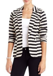 2B Sasha Striped Blazer 2b Jackets Black/white m at  Womens Clothing store
