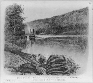 Photo: River below Chattanooga, The Suck, Tennessee, TN, looking down the river, ship, rope   Prints