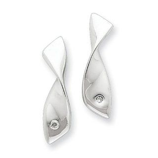 Sterling Silver White Ice .02ct. Diamond Earrings. Comes in a lovely Gift Box Jewelry
