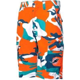 Miami Dolphins Camo Shorts   Orange/Aqua/White