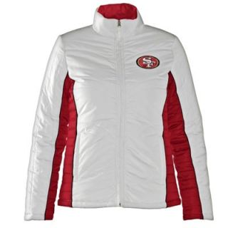 San Francisco 49ers Ladies Touchdown Full Zip Jacket   White/Scarlet