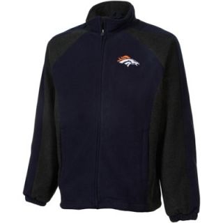 Denver Broncos Contrast Stripe Polar Fleece Full Zip Jacket   Navy Blue