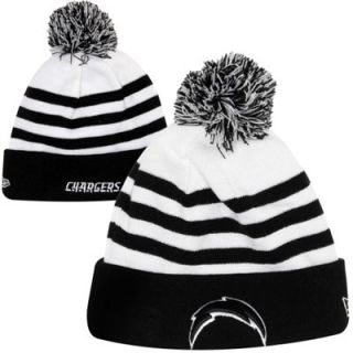 New Era San Diego Chargers NFL Fashion Sport Knit Hat with Pom   White/Black