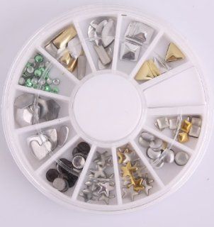 Nails gag 120 PCS 12 Different Designs Multi Color Nail Art Decorations Wheel : Nail Art Equipment : Beauty