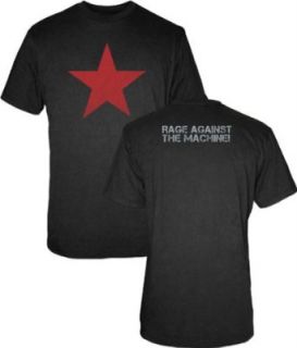 Rage Against The Machine Red Star Black Adult T shirt Tee (Adult Small) Clothing
