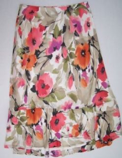 Alfred Dunner Cosmopolita Elastic Waist Ruffle A Line Skirt Multi 18 at  Womens Clothing store:
