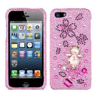 Hard Plastic Snap on Cover Fits Apple iPhone 5 5S Light Pink Debby Premium 3D Diamond Plus A Free LCD Screen Protector AT&T, Cricket, Sprint, Verizon (does NOT fit Apple iPhone or iPhone 3G/3GS or iPhone 4/4S or iPhone 5C): Cell Phones & Accessorie