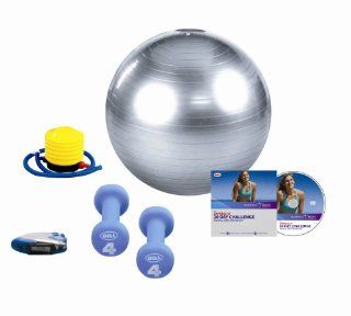 Bell Express 15 30 Day Challenge Kit with 4 Pound Pair Hand Weights, 65cm Body Ball and Pump, Pedometer, and a DVD Containing Three Workouts : Exercise Balls : Sports & Outdoors