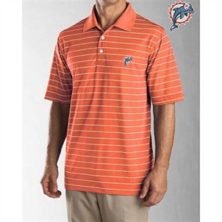 Cutter & Buck Miami Dolphins DryTec Sweeten Striped Polo