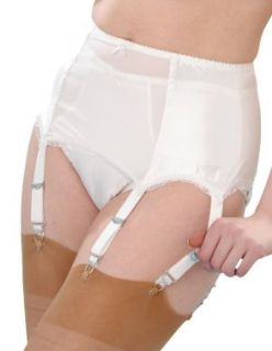 What Katie Did Maitresse White Satin Suspender Belt at  Womens Clothing store: Garters