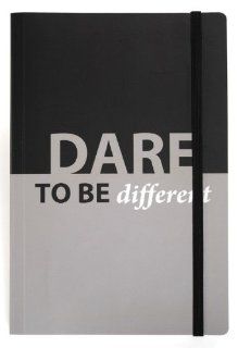 Grandluxe Dare To Be Different Catch Phrase A6 Notebook, 64 Sheets, 3.5 x 5.5 Inches, Gray/Black (313401) : Hardcover Executive Notebooks : Office Products