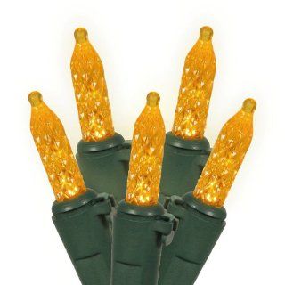 Set of 70 Amber LED M5 Mini Christmas Lights   Green Wire: Kitchen & Dining
