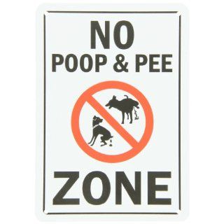 SmartSign Plastic Sign, Legend "No Poop & Pee Zone" with Graphic, 10" high x 7" wide, Black/Red on White: Yard Signs: Industrial & Scientific