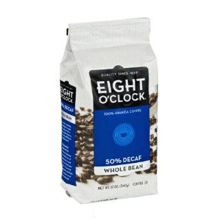 Eight O'Clock 50% Decaf Whole Bean 100% Arabica Coffee : Grocery & Gourmet Food