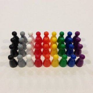 Plastic Pawns: Set of 36 Black, Grey, White, Red, Orange, Yellow, Green, Blue, and Purple Color Board Game Playing Pieces (Chess & Sorry Replacement Halma Pawn Markers, Colored School Classroom Supplies, Arts & Crafts Projects, Teaching & Educa