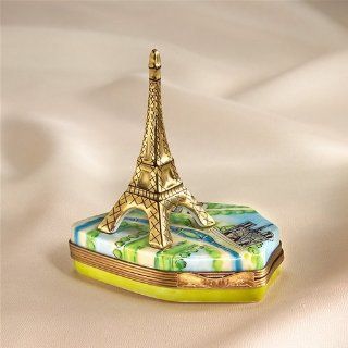 Limoges Eiffel Tower with French Base box   Decorative Boxes