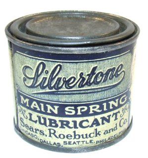 Old  Silvertone Phonograph Main Spring Lubricant Grease Can Tin: Everything Else