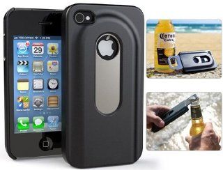 kmbuy   Ultra Thin Matte Hard Protective Back Case Cover Skin With Bottle Opener For Apple iPhone 4 4S (Black) +  Cell Phones & Accessories