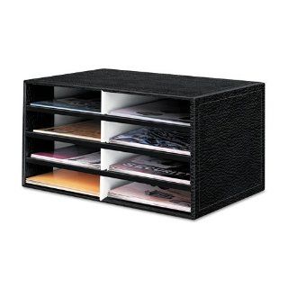Bankers Box Products   Bankers Box   Cardboard Literature Sorter, Eight Section, 19 1/2 x 12 3/8 x 10 1/4, Black   Sold As 1 Each   Stylish, leather like print complements any dcor.   Compartment dimensions: 9 1/2w x 12d x 2 1/4h.   : Literature Organizer