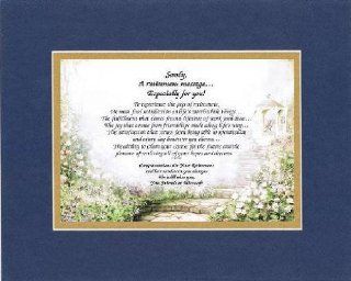 [Personalized Poem for Retirement] A Retirement Message Especially For You . . .Poem on 11 x 14 inches Double Beveled Matting (Blue On Gold)   Prints