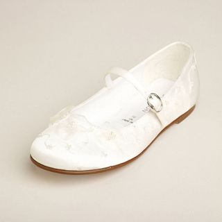 Girls ivory sequin mary jane with strap