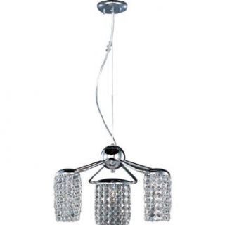 ET2 E20567 20PC Tartan 3 Light 1 Tier Empire Chandelier, Polished Chrome   Ceiling Pendant Fixtures  