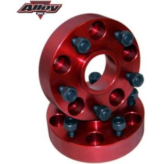1976 1986 Jeep CJ7 Wheel Spacer   Alloy USA, Billet Aluminum Wheel Spacer; 1.25 Inch Thick; 5 On 5.5 Inch Bolt Pattern; Red