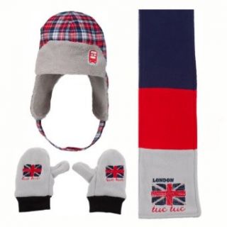 Tuc Tuc "British" Boy's Fleece Mittens, Hat & Scarf. Multicolor. Size 52 (4T 6): Clothing