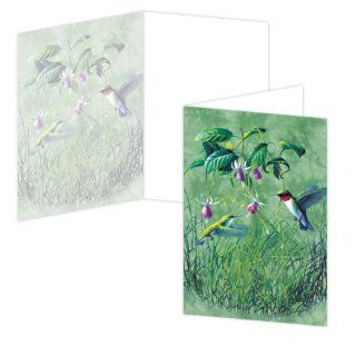 ECOeverywhere Hummingbirds and Fuchsia Boxed Card Set, 12 Cards and Envelopes, 4 x 6 Inches, Multicolored (bc63027) : Blank Postcards : Office Products