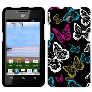 Huawei Ascend Plus Vivaciuos Butterflies on Black Phone Case Cover Cell Phones & Accessories