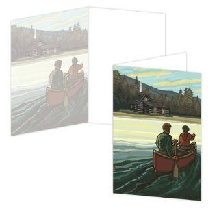ECOeverywhere On the Lake Boxed Card Set, 12 Cards and Envelopes, 4 x 6 Inches, Multicolored (bc11730) : Blank Postcards : Office Products