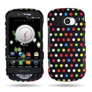 PREMIUM RAINBOW POLKA DOTS Design Faceplate Phone Cover Sleeve Hard Snap On Shield Protector Case for PANTECH 8995 BREAKOUT (VERIZON) ACCESSORY With Removal PRY Tool   SOGA WIRELESS [SWB430]: Cell Phones & Accessories