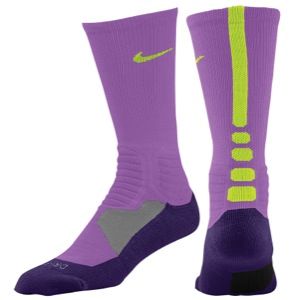 Nike Hyper Elite Basketball Crew Socks   Mens   Basketball   Accessories   Atomic Purple/Court Purple/Volt