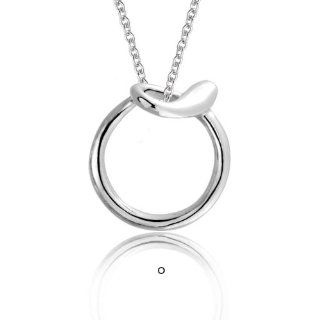 Bling Jewelry Sterling Silver Letter O Script Initial Pendant 18 inches: Jewelry