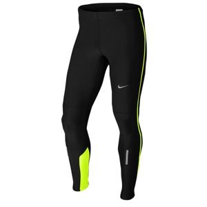 Nike Dri Fit Tech Running Tight   Mens   Running   Clothing   Black/Volt/Reflective Silver
