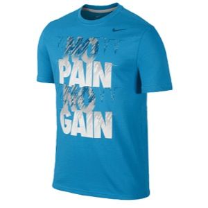 Nike Dri Fit Cotton S/S Know Pain Know Gain   Mens   Training   Clothing   Vivid Blue/Base Grey